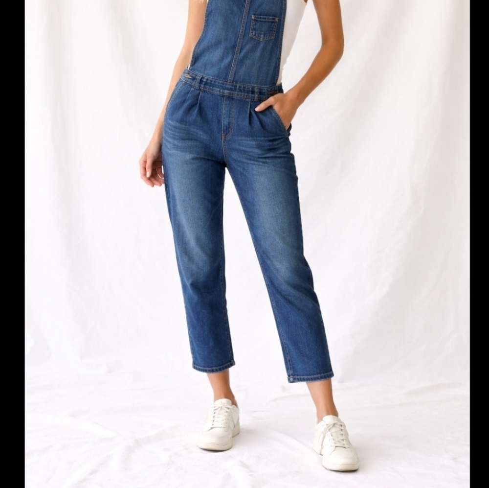 Ag‎ Adriano Goldschmied Bib Overalls The Chelsea Crop Size 29 Blue Denim Cropped